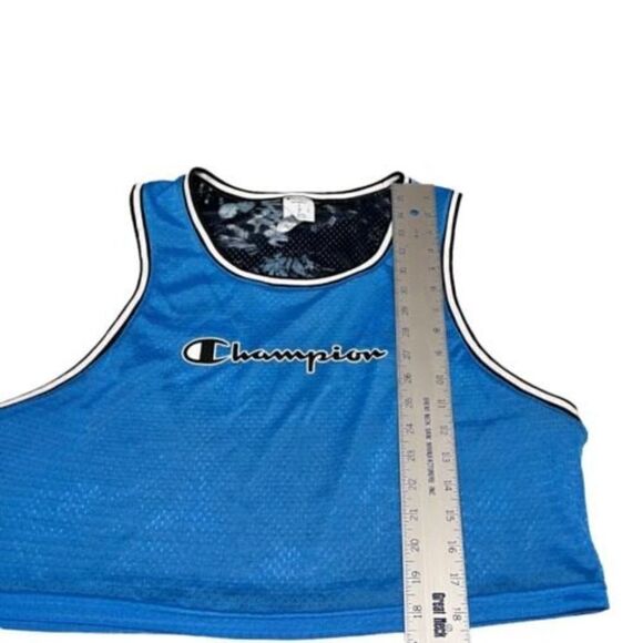 NEW Champion Reversible Mesh Tank Crop Top Spellout Floral Jersey Script‎ - Picture 2 of 6